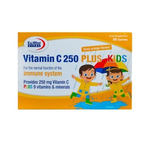 ساشه ویتامین سی 250 پلاس کیدز یوروویتال | کمک به علمکرد نرمال سیستم ایمنی بدن