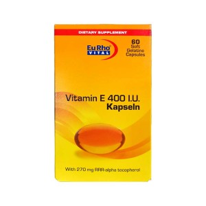 کپسول ویتامین ای 400 طبیعی یوروویتال | 60 عدد | تامین ویتامین ای مورد نیاز بدن