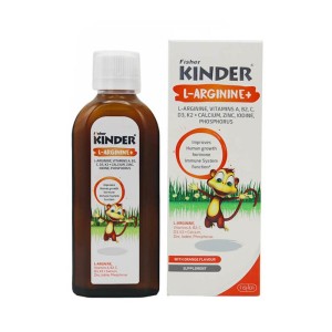 شربت ال آرژنین پلاس کیندر 200 میلی | کمک به رشد کودکان و نوجوانان