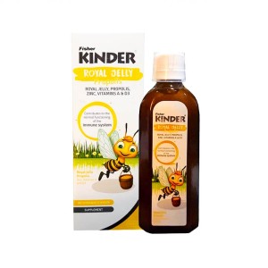 شربت رویالی ژلی فیشر کیندر 200 میلی | تقویت سیستم ایمنی کودک به همراه پروپولیس