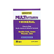 قرص مولتی ویتامین مینرال ژن استار 30 عددی | تامین ویتامین ها و مواد معدنی مهم بدن