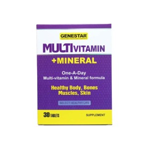 قرص مولتی ویتامین مینرال ژن استار 30 عددی | تامین ویتامین ها و مواد معدنی مهم بدن