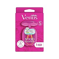 تیغ ژیلت زنانه ونوس اسنپ اکسترا اسموت | دارای 5 لبه برای اصلاح یکپارچه