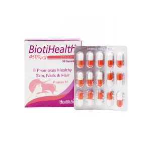 کپسول بیوتی هلث 4500 میکروگرم Health Aid | تقویت مو، ناخن و پوست