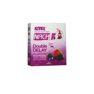 کاندوم تاخیری کدکس مدل دبل دیلی 3 عددی | دارای حلقه تاخیری و ماده بنزوکائین