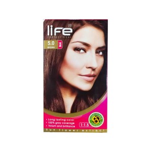 کیت رنگ موی لایف شماره 5 | رنگ موی قهوه ای لایف - کج جعبه