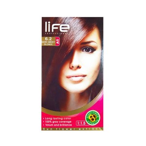 کیت رنگ موی لایف شماره 6.2 | رنگ موی بلوند تیره دودی - کج جعبه