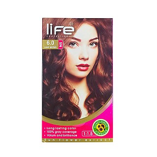 رنگ موی زنانه لایف شماره ۶ قهوه ای روشن