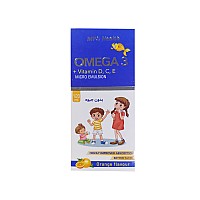 شربت امگا 3 بدون جیوه مانا فارمد | امگا بدون جیوه با ویتامین سی، ای و د3