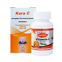 قرص جویدنی کارا سی امید طب | حاوی ویتامین ث و رزهیپ برای ایمنی بدن