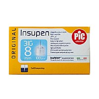 سر سوزن قلم انسولین اینسوپن پیک 100 عددی | سرسوزن بسیار نازک 31 گیج 8 میلی متر