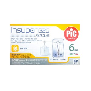 سر سوزن قلم انسولین اینسوپن پیک 100 عددی | سرسوزن بسیار نازک 32 گیج 6 میلی متر