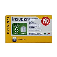 سر سوزن قلم انسولین اینسوپن پیک 100 عددی | سرسوزن بسیار نازک 32 گیج 6 میلی متر