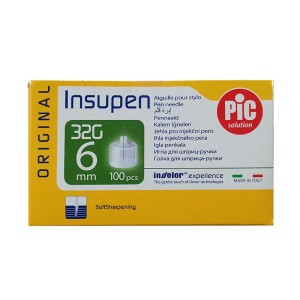 سر سوزن قلم انسولین اینسوپن پیک 100 عددی | سرسوزن بسیار نازک 32 گیج 6 میلی متر