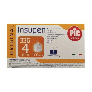 سر سوزن قلم انسولین اینسوپن پیک 100 عددی | سرسوزن بسیار نازک 32 گیج 4 میلی متر