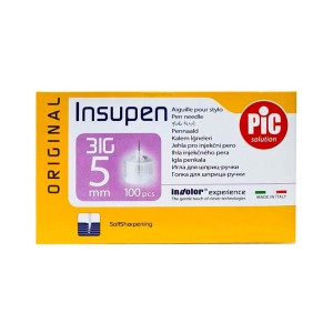 سر سوزن قلم انسولین اینسوپن پیک 100 عددی | سرسوزن بسیار نازک 31 گیج 5 میلی متر