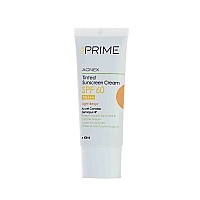 کرم ضد آفتاب رنگی فاقد چربی پریم SPF60 مناسب پوست های چرب بژ روشن