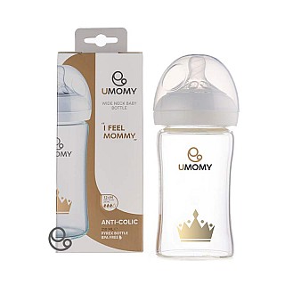 شیشه شیر پیرکس دهانه عریض یومامی | 210 میلی - سفید