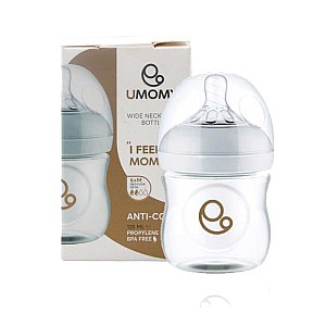 شیشه شیر پلی پروپیلن دهانه عریض یومامی | 125 میلی و برای کودکان بالای 6 ماه