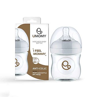 شیشه شیر پلی پروپیلن دهانه عریض یومامی 125 - سفید