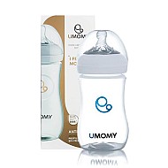 شیشه شیر پلی پروپیلن دهانه عریض یومامی | 330 میلی و برای کودکان بیش از ۱ سال