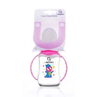 شیشه شیر دسته دار یومامی صورتی