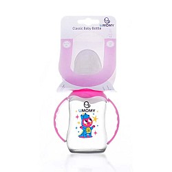 شیشه شیر دسته دار یومامی صورتی