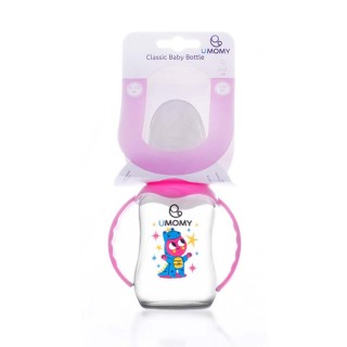 شیشه شیر دسته دار یومامی صورتی