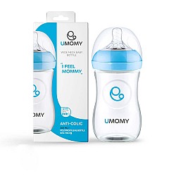 شیشه شیر پلی پروپیلن دهانه عریض یومامی 260 آبی