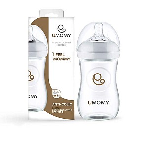 شیشه شیر پلی پروپیلن دهانه عریض یومامی |260 میلی آنتی کولیک برای کودکان بیش از 1 سال