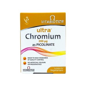 قرص اولترا کرومیوم ویتابیوتیکس 60 عددی | کرومیوم پیکولینات برای تنظیم قند خون