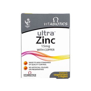 قرص اولترا زینک ویتابیوتیکس 60 عددی | حاوی زینک ۱۵ میلی گرم و مس