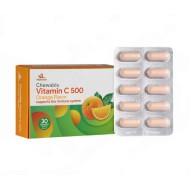 قرص جویدنی ویتامین ث 500 ویتامین لایف طعم پرتقال