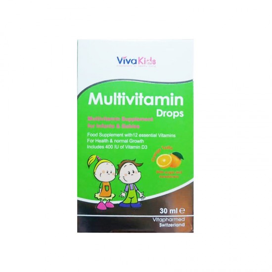 قطره مولتی ویتامین ویواکیدز 30 میلی | حاوی ترکیبات ضروری برای نوزادان