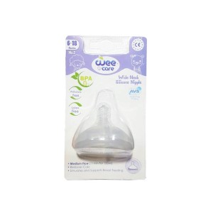 سرشیشه سیلیکونی دهانه عریض وی کر | مناسب برای 6 تا 18 ماهگی با جریان متوسط شماره 2