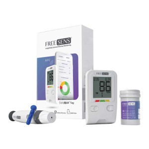 دستگاه تست قند خون فری سنس | سنجش بدون خطا با حافظه بالا و اتصال به تلفن همراه