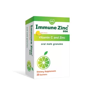 ساشه ایمیون زینک بی اس کی 20 عددی | حاوی زینک و ویتامین سی برای تقویت سیستم ایمنی