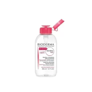 محلول سن سی بیو H2O بایودرما 500 میلی لیتر با درب پمپی | پاک کننده آرایش صورت، چشم و لب