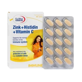 خرید و قیمت قیمت قرص زینک  هیستیدین ویتامین سی یوروویتال 60 عددی 