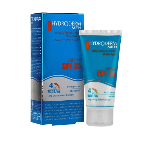 کرم ضد آفتاب هیدرودرم مخصوص آقایان SPF35 قیمت و خرید ضد آفتاب هیدرودرم مخصوص آقایان SPF35