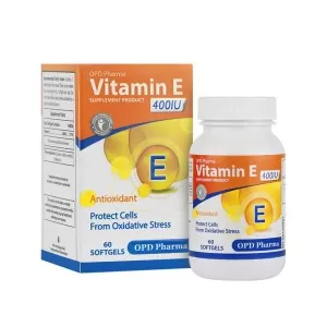 کپسول ویتامین E 400 او پی دی فارما  | آنتی اکسیدان قوی برای سلامت پوست، مو و سیستم ایمنی بدن