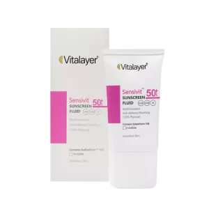 فلوئید ضد آفتاب سنسی ویت ویتالیر SPF50 بی‌رنگ  | مناسب پوست حساس و دوران بارداری