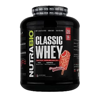 پروتئین وی کلاسیک نوترابایو کیک توت فرنگی