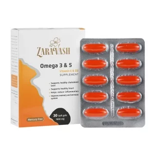  کپسول امگا 3 5 زراوش، مکمل فاقد جیوه برای سلامت قلب و عروق