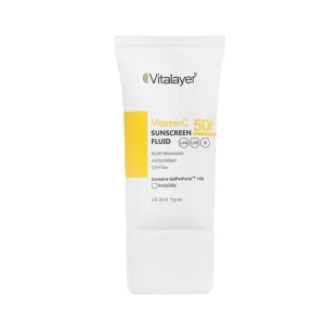 ضد افتاب ویتامین سی ویتالیر بی رنگ | شاداب کننده و ضد لک 