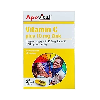 قرص ویتامین سی پلاس 10 میلی گرم زینک آپوویتال