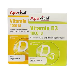 قرص ویتامین د3 1000 آپوویتال  | تامین ویتامین دی روزانه بدن