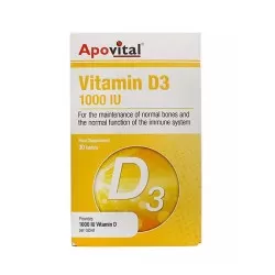قرص ویتامین د3 1000 آپوویتال 30 عدد