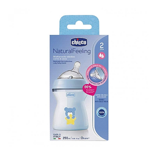 شیشه شیر نچرال فیلینگ چیکو 2+ - آبی