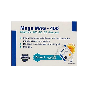 ساشه مگا مگ 400 فرش مورنینگ | مکمل منیزیم ب6، ب12 و فولیک اسید